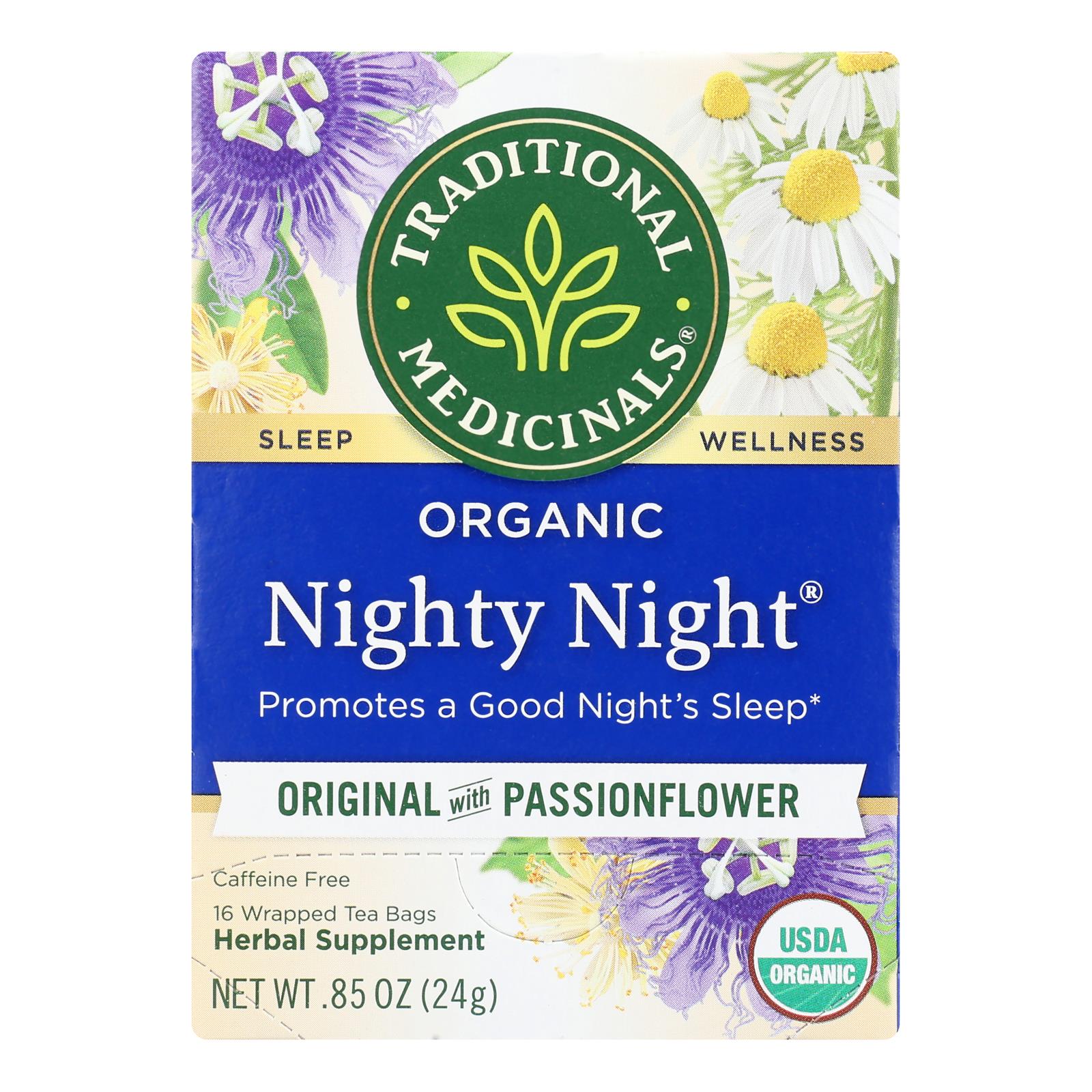Organic Nighty Night Herbal Tea, 16 Bags, Case of 6