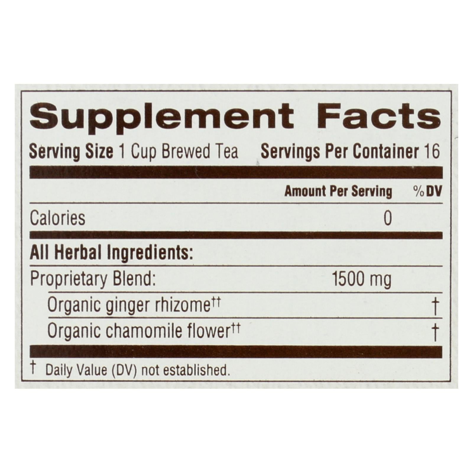 Organic Golden Ginger Tea - 6 Packs of 16 Bags