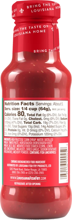 Louisiana Fish Fry Cocktail Sauce, Case of 6, 12 Oz Bottles