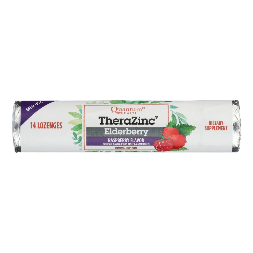 Quantum Zinc Lozenges Elderberry Raspberry - 1.2 Oz - Case Of 12