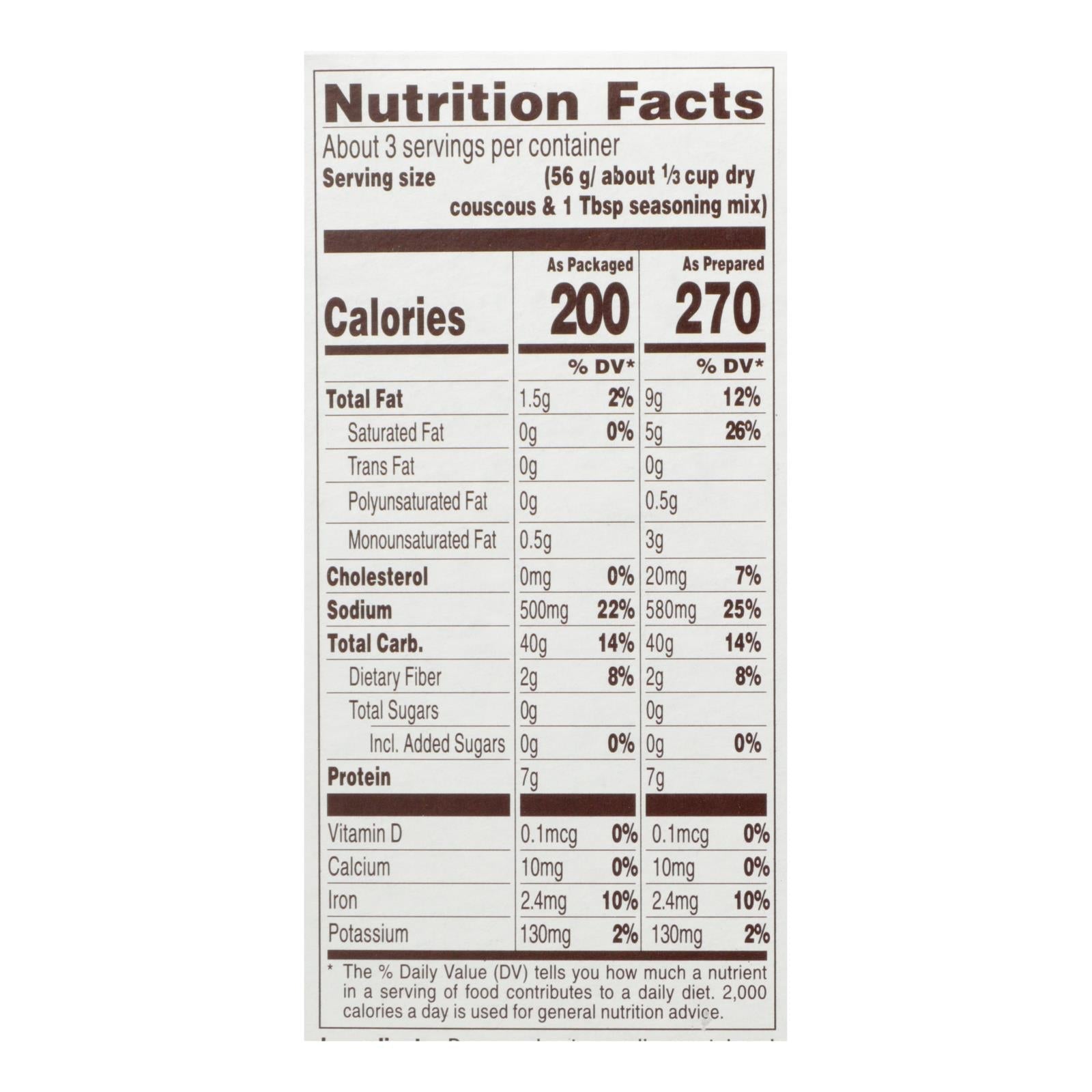 Near East Olive Oil & Garlic Couscous, Case of 12, 5.8 Oz