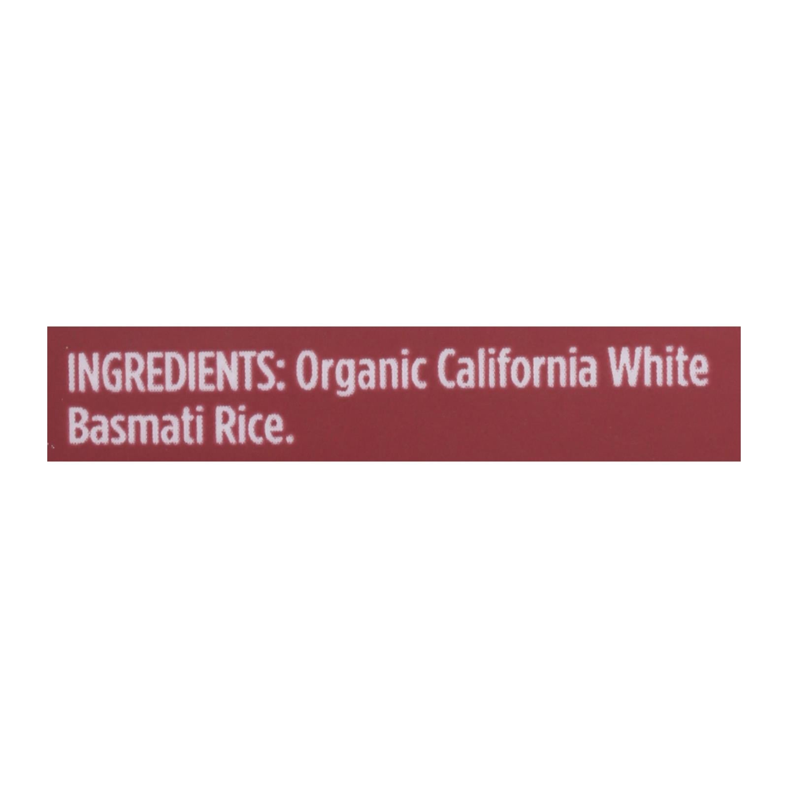 Lundberg Organic White Basmati Rice, 6 Pack, 2 lb Each