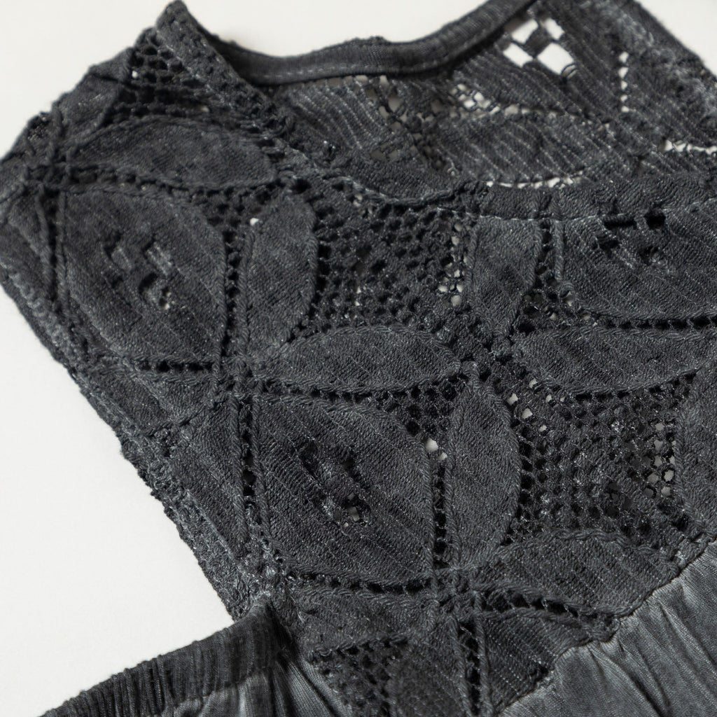 GreaterGood Cold Shoulder Juliet Sleeve Top with Lace Yoke