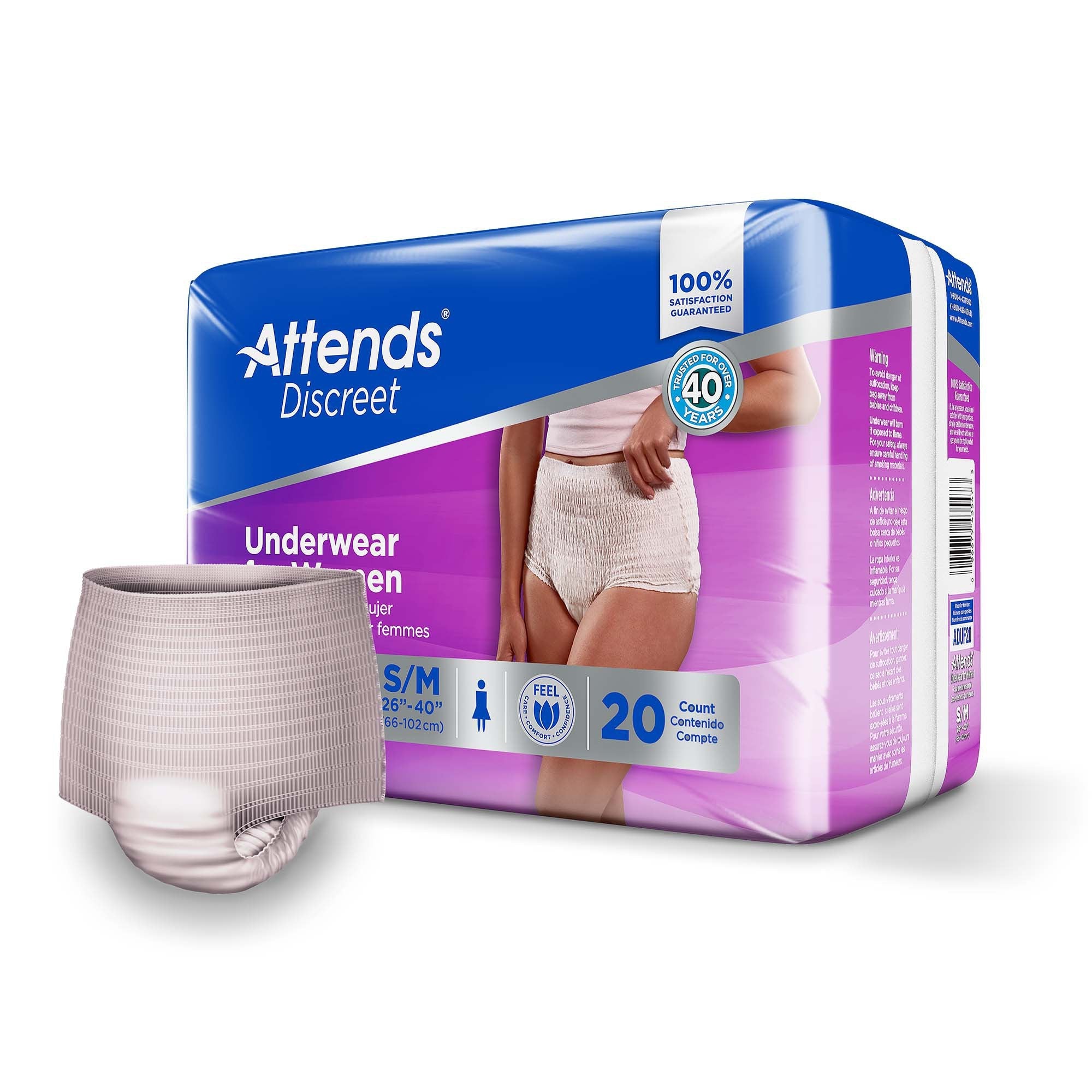 Attends® Discreet Women's Underwear, Level 5, Medium ADUF20