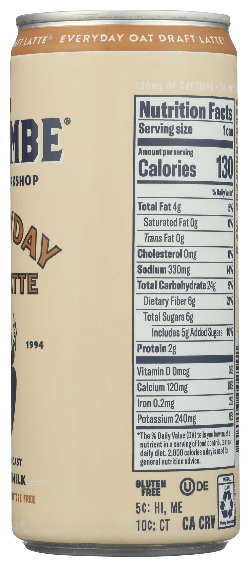 La Colombe Original Oatmilk Draft Latte, Case of 12, 9 Ounce Cans