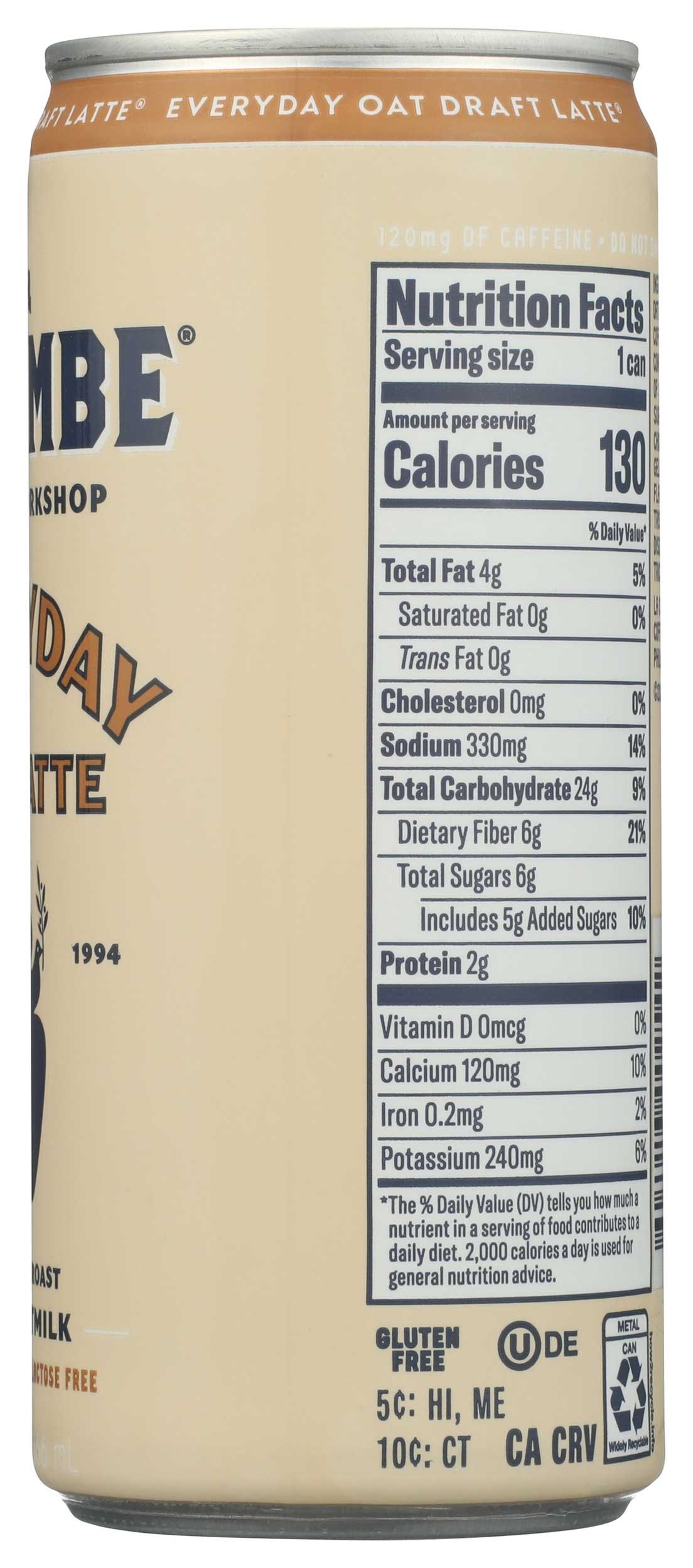 La Colombe Original Oatmilk Draft Latte, Case of 12, 9 Ounce Cans