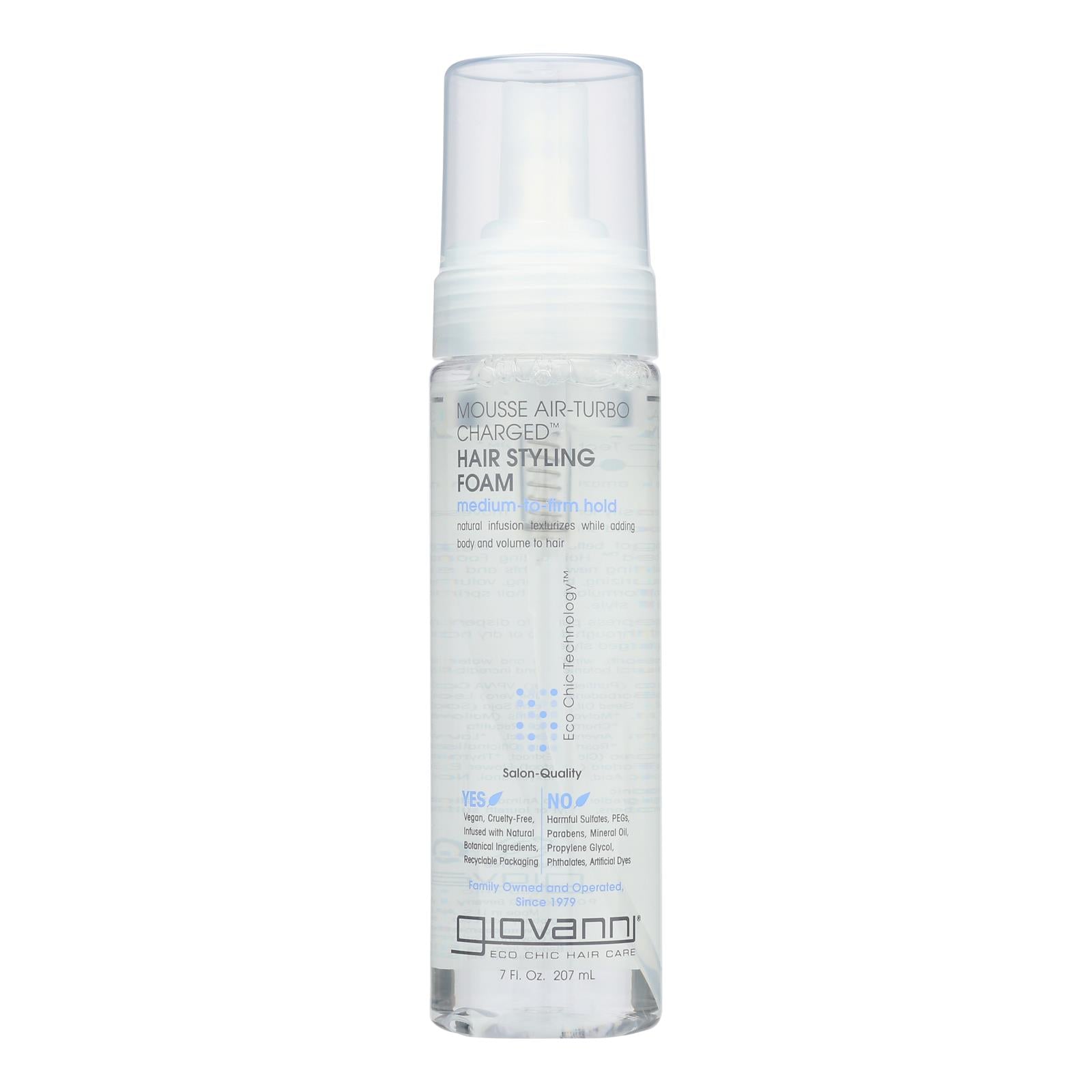 Giovanni Natural Hair Mousse Air-charged - 7 Oz