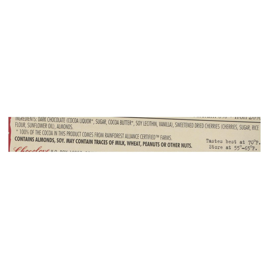 Chocolove Xoxox Dark Chocolate Cherry Almond Bars - 12 Pack