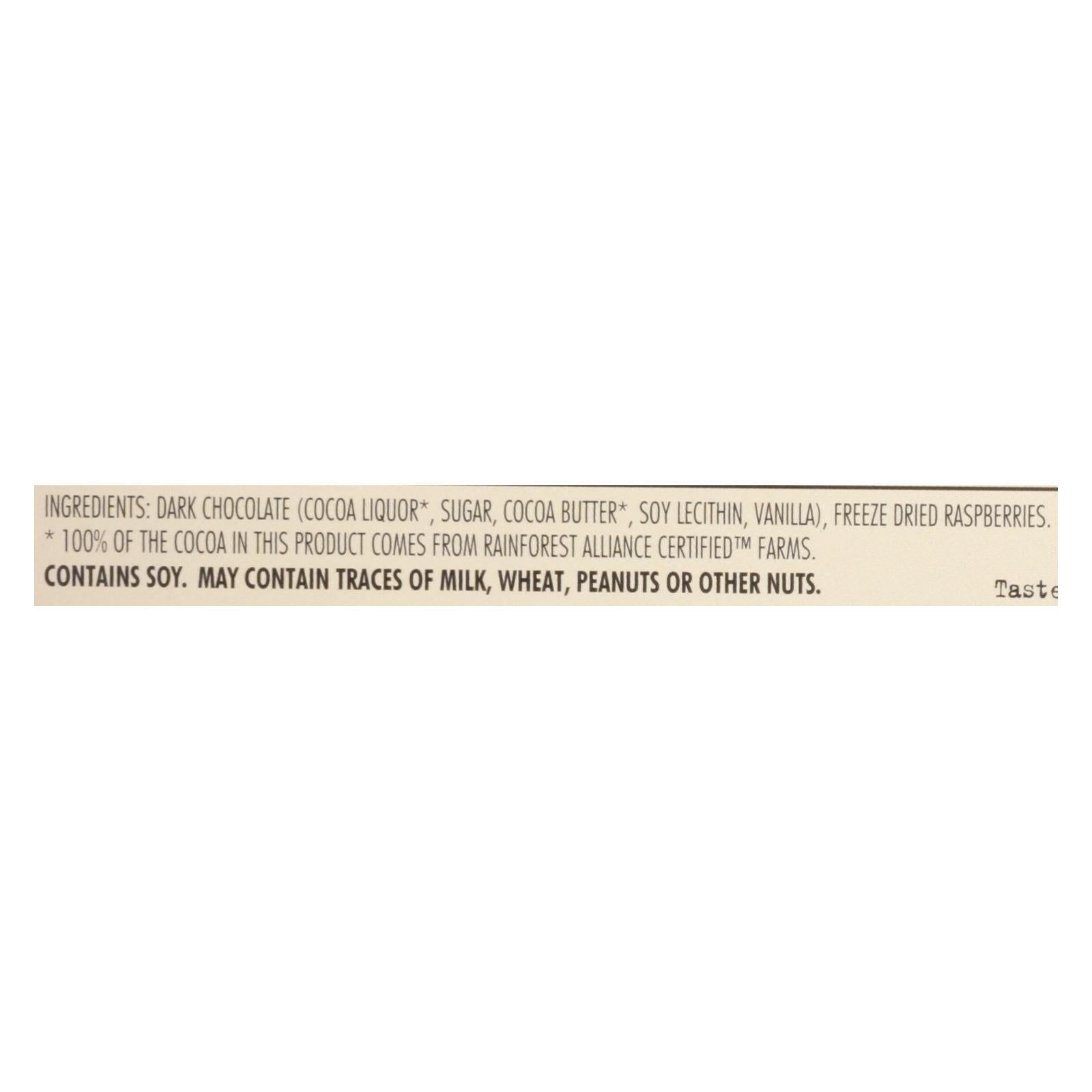Chocolove Dark Chocolate Raspberry Bars, 3.1 oz, Pack of 12