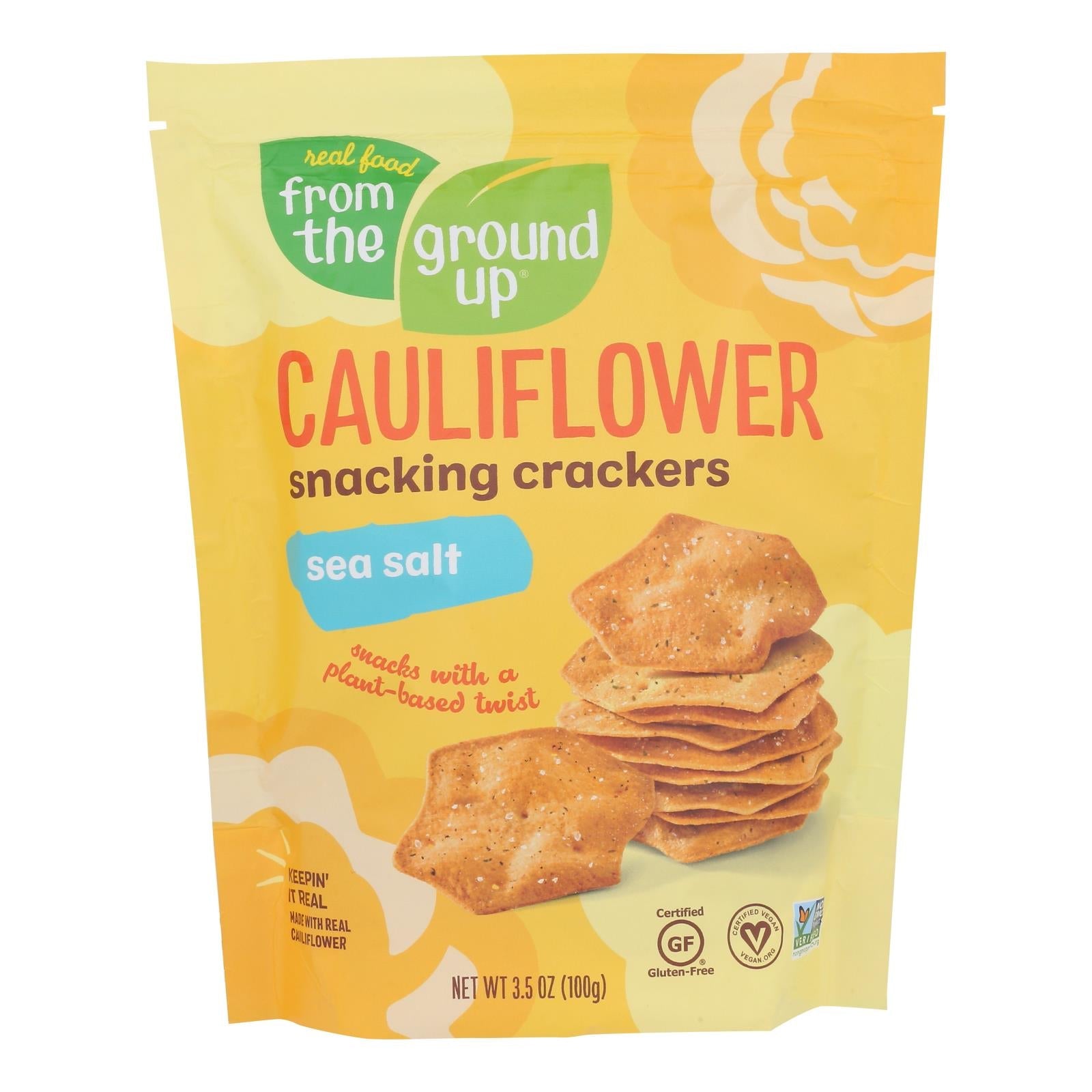 From The Ground Up Sea Salt Crackers - 6 Pack, 3.5 Oz Each