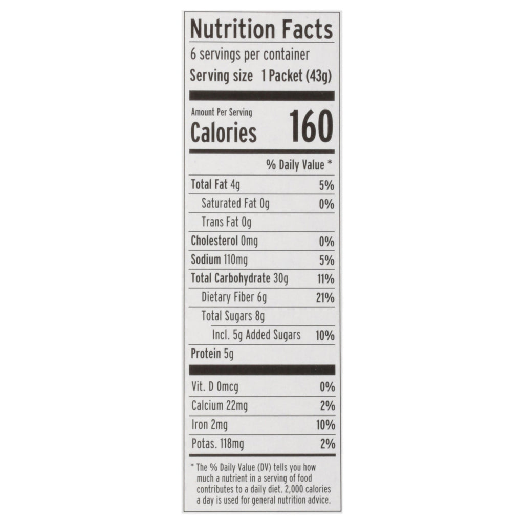 Purely Elizabeth Sugar-Free Banana Nut Oatmeal - 6 Pack