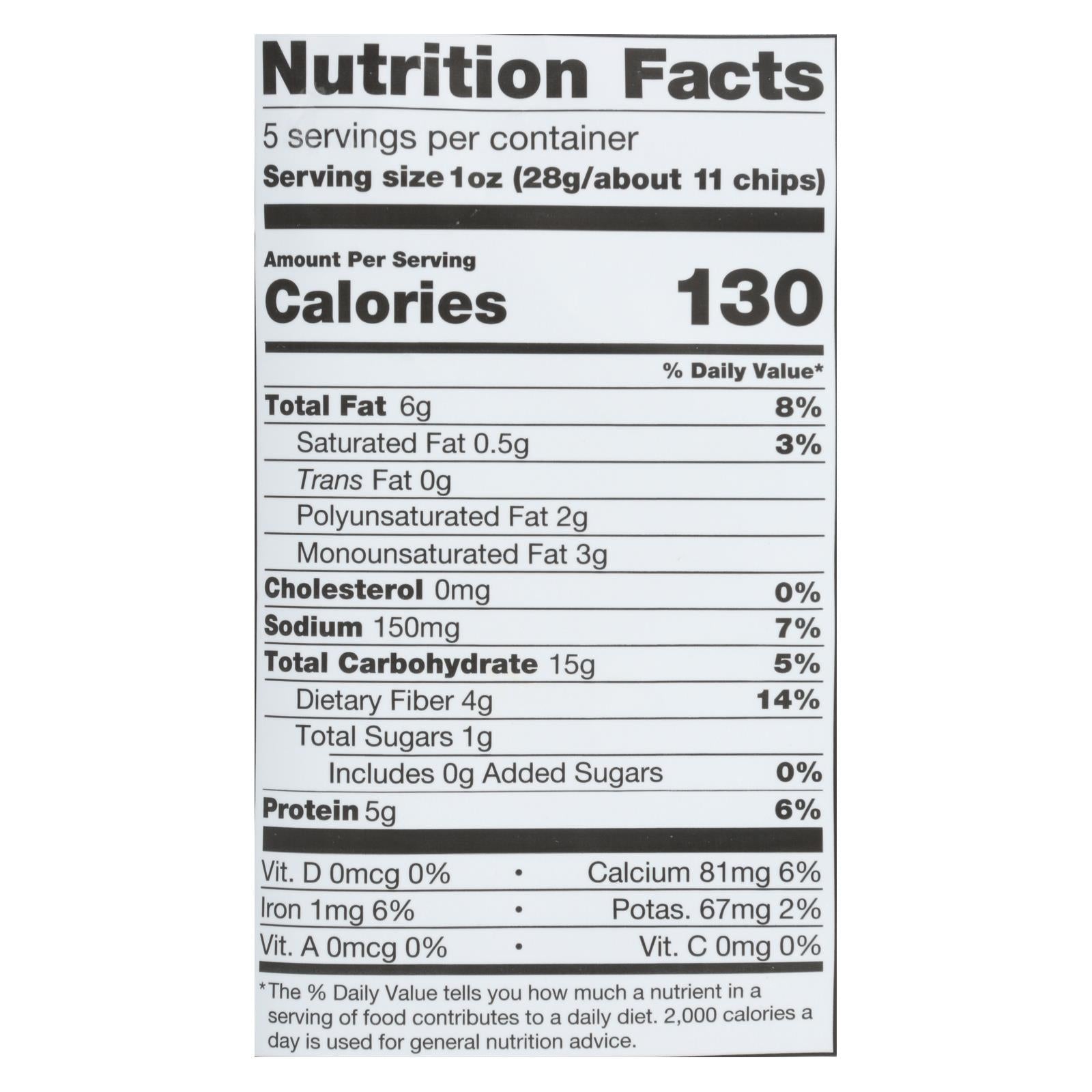 Beanitos White Bean Chips, Lime, 6-Pack, 5 Oz