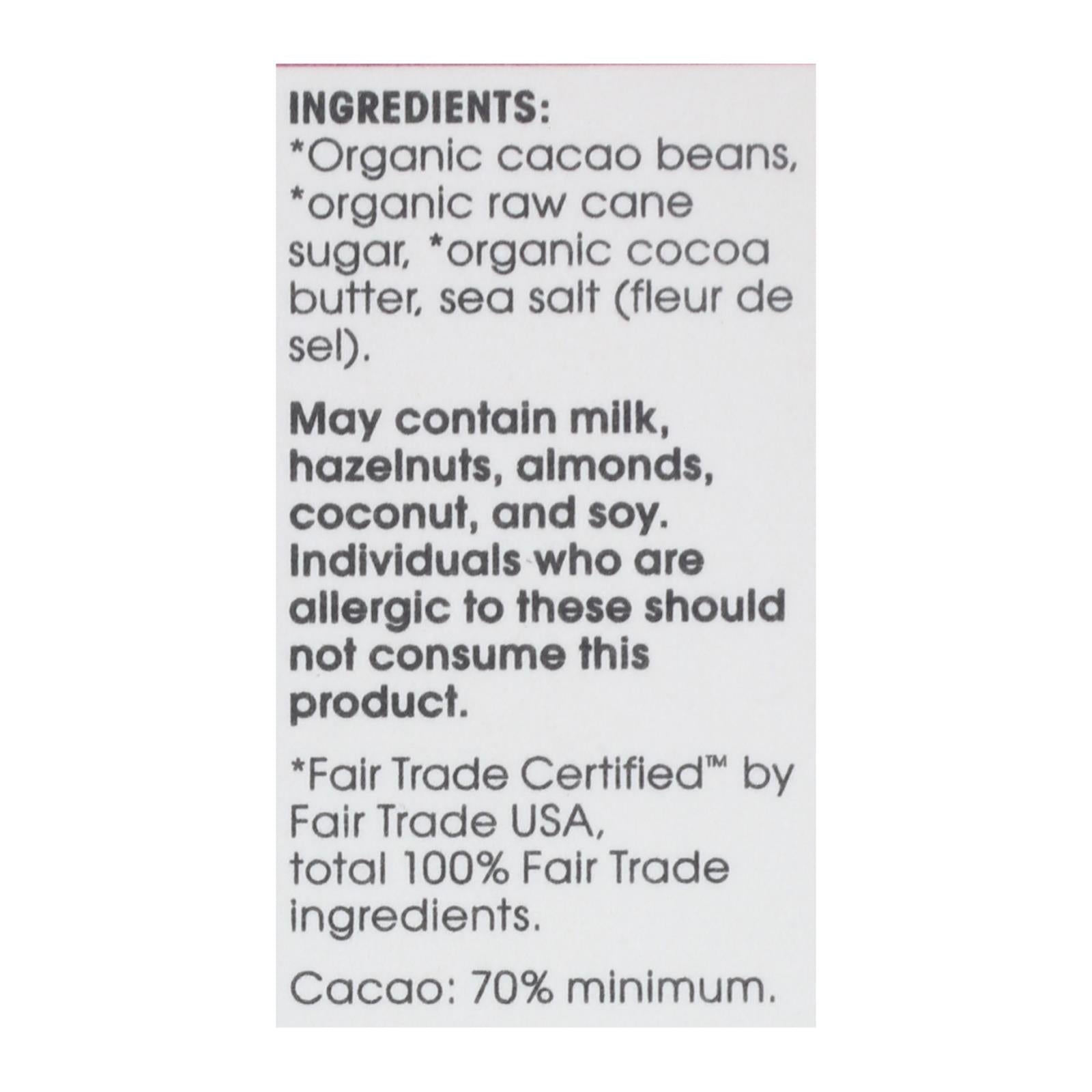 Alter Eco Organic Dark Sea Salt Chocolate Bar, 2.82oz, 12 Pack