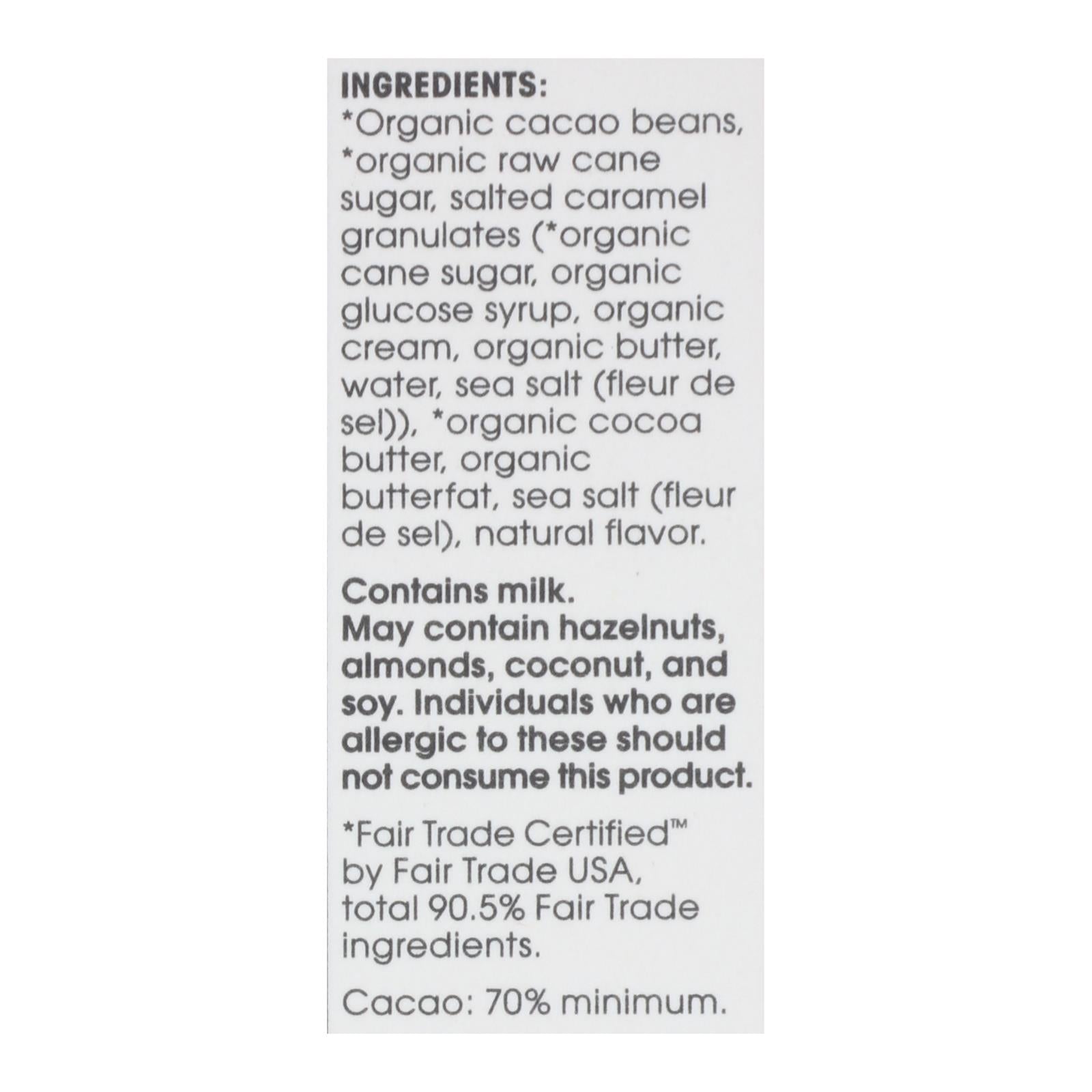 Alter Eco Organic Dark Salted Caramel Chocolate, 12 Pack