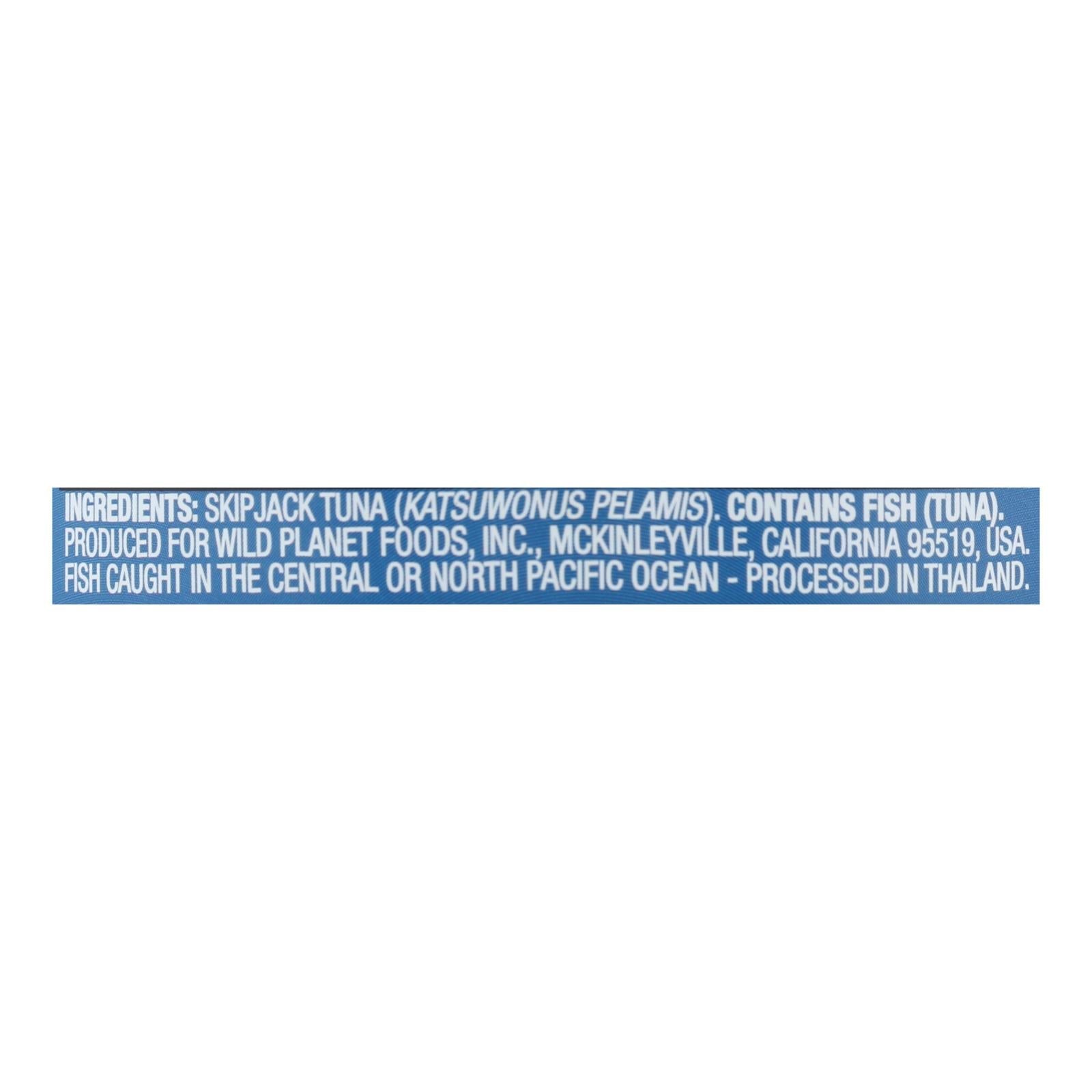 Wild Planet Skipjack Tuna - No Salt, 12 Pack, 5 Oz Each