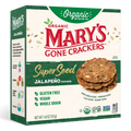 Mary's Gone Crackers Jalapeno Seed Crackers - Case of 6 Boxes (4 oz Each) Organic Gluten-Free