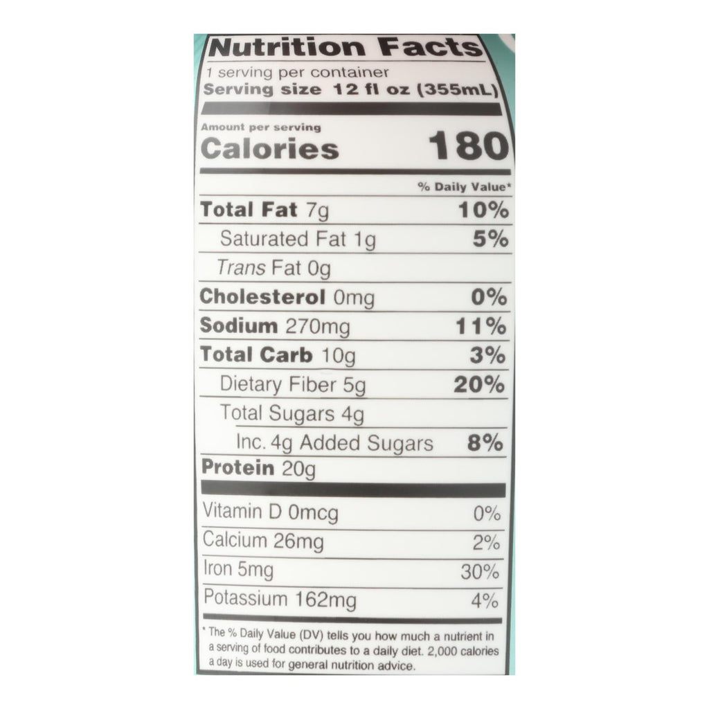 Only What You Need - Plant Based Protein Shake - Dark Chocolate - Case Of 12 - 12 Fl Oz.