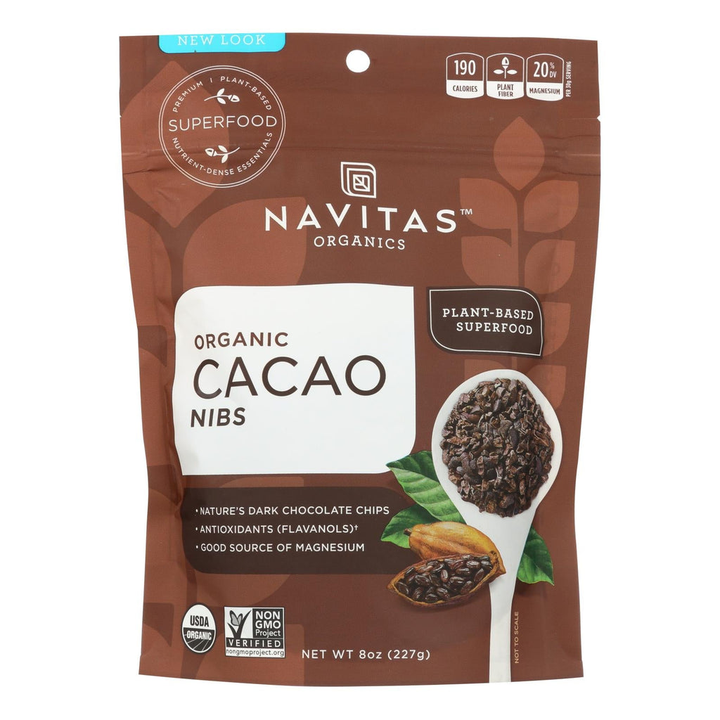 Navitas Organic Raw Cacao Nibs, 8 Oz, Case of 12