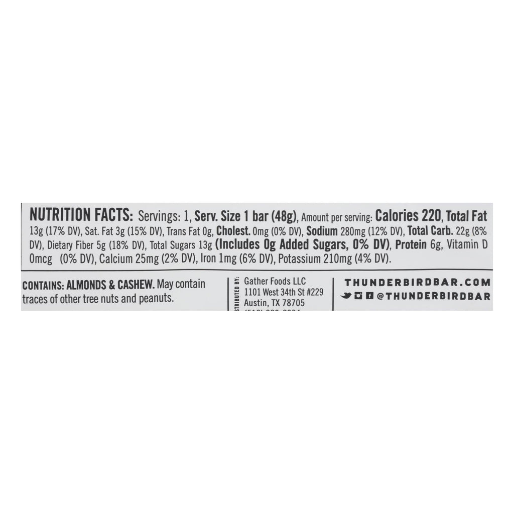Thunderbird Almond Butter Sea Salt Bars, 12-Pack