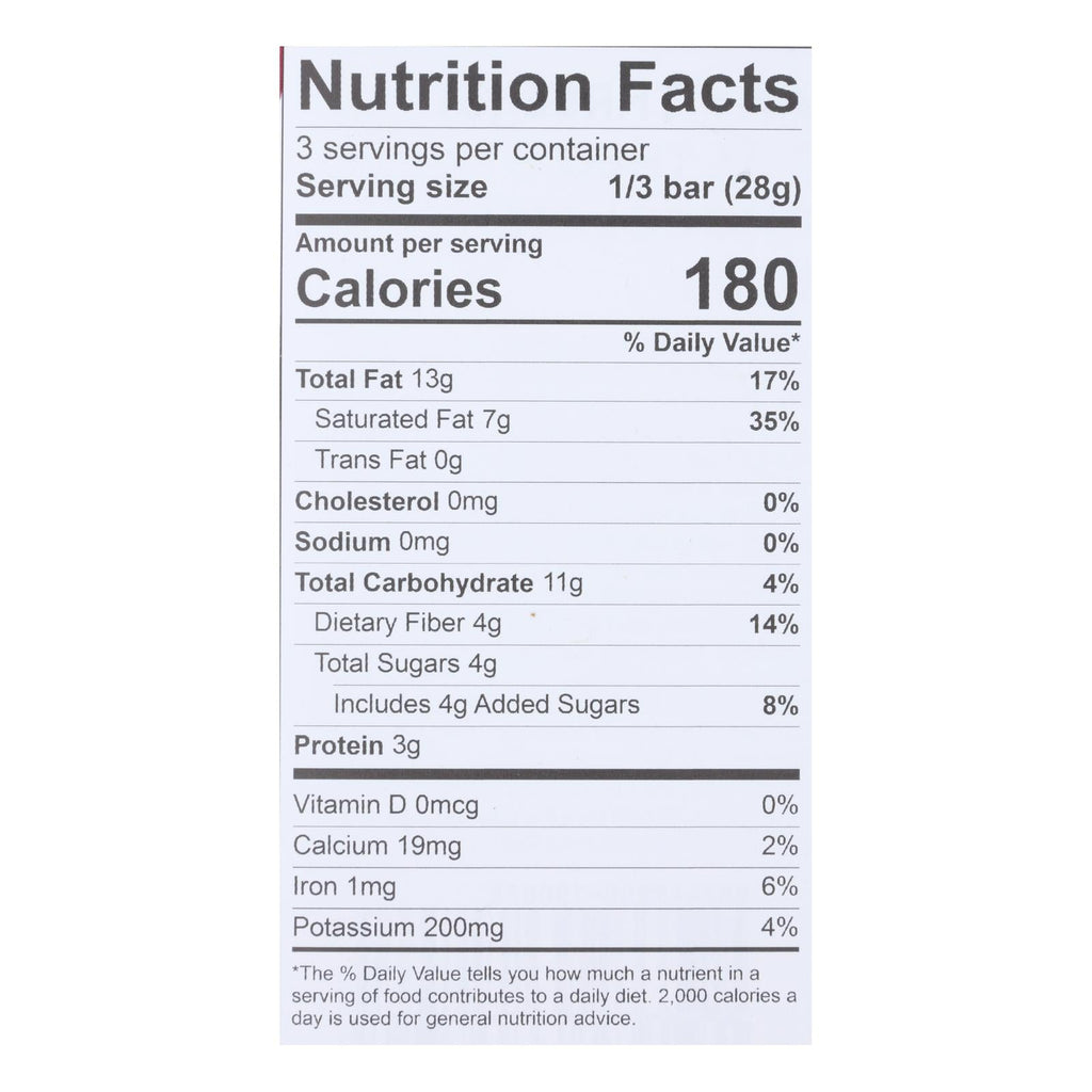 Theo Organic Dark Chocolate Bar 85% Cacao, 3oz, 12-Pack