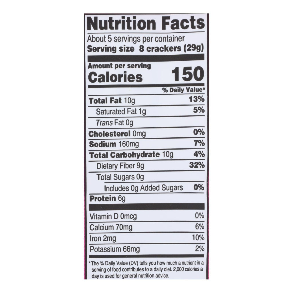 Organic Rosemary Flax Seed Crackers - 5oz, Case of 6