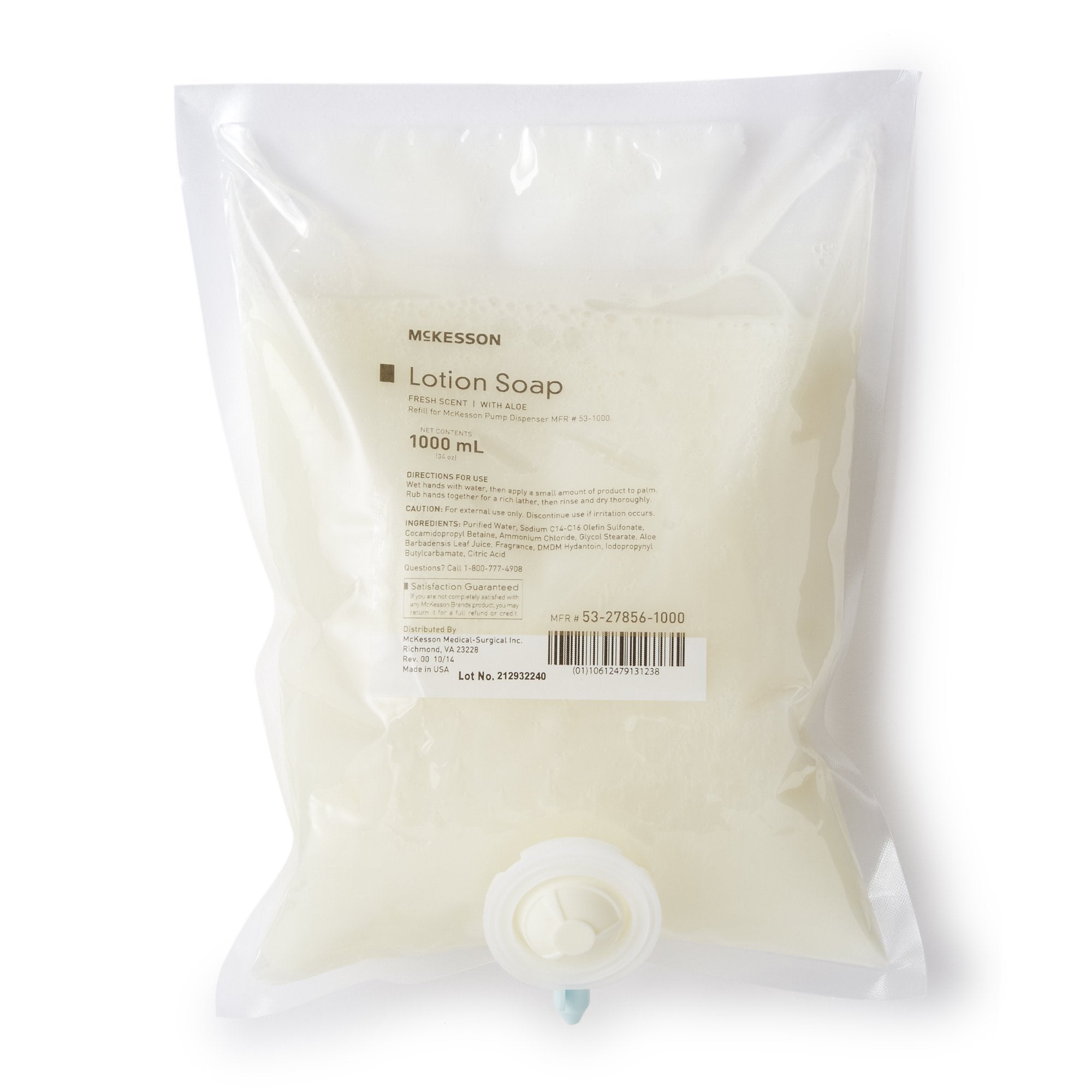 McKesson Lotion Soap, 1,000ml Refill Bag, Fresh Scent 53-27856-1000