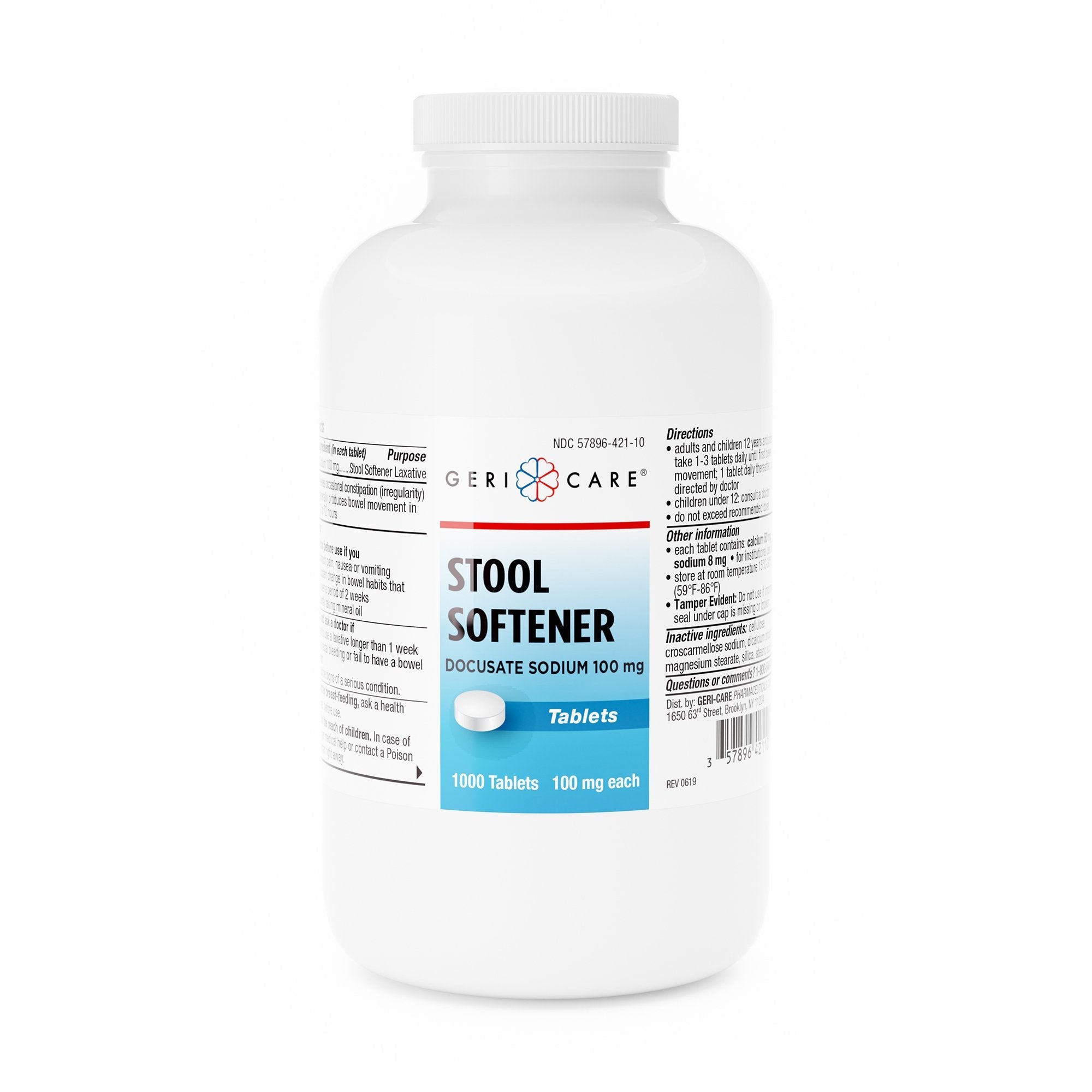 Geri-Care® Docusate Sodium Stool Softener 421-10-GCP