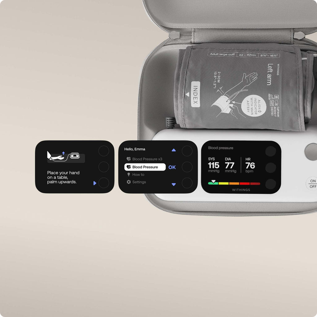 Withings® Smarthealth Digital Blood Pressure Monitor Adult Nylon Arm Cuff Mobile Desk Model - WPM07-08-ALL-INT