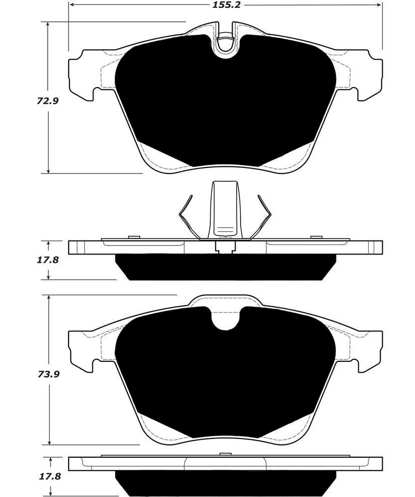 Porterfield Brake Pads for 2015 JAGUAR XJ/XJL 3.0L AWD