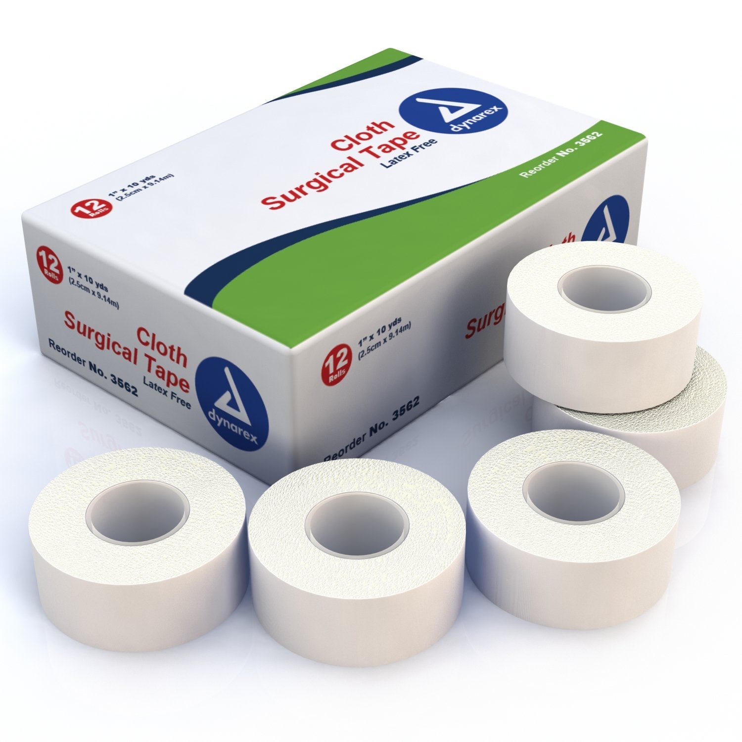 dynarex® Cloth Medical Tape, 1 Inch x 10 Yard, White 3562