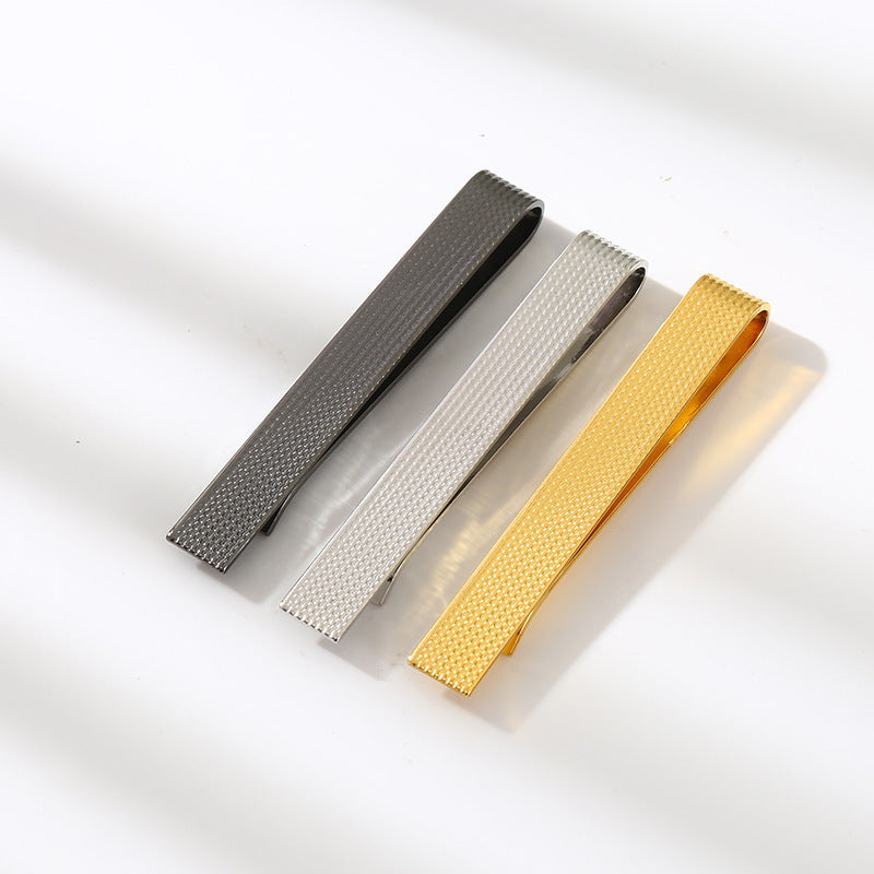 Fashionable One-word Tie Clip Solid Color Simple Elegant Everyday Fashion Bridegroom Tie Decoration