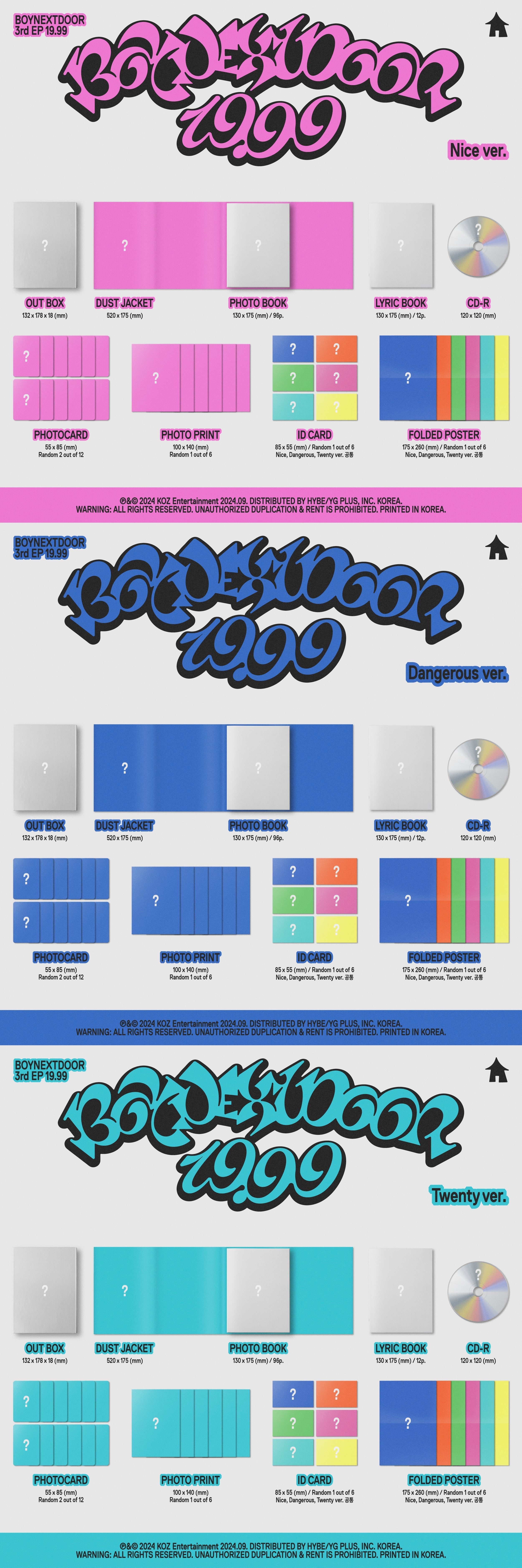 BoyNextDoor 3rd Ep Album - 19.99 Standard (Random)