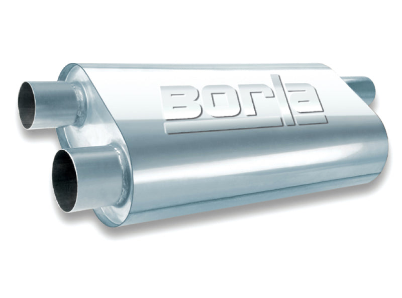 Borla Universal Oval Transverse Single 3in Inlet/2.5in Outlet 19in x 10.25in x 5.5in Turbo Muffler 40474