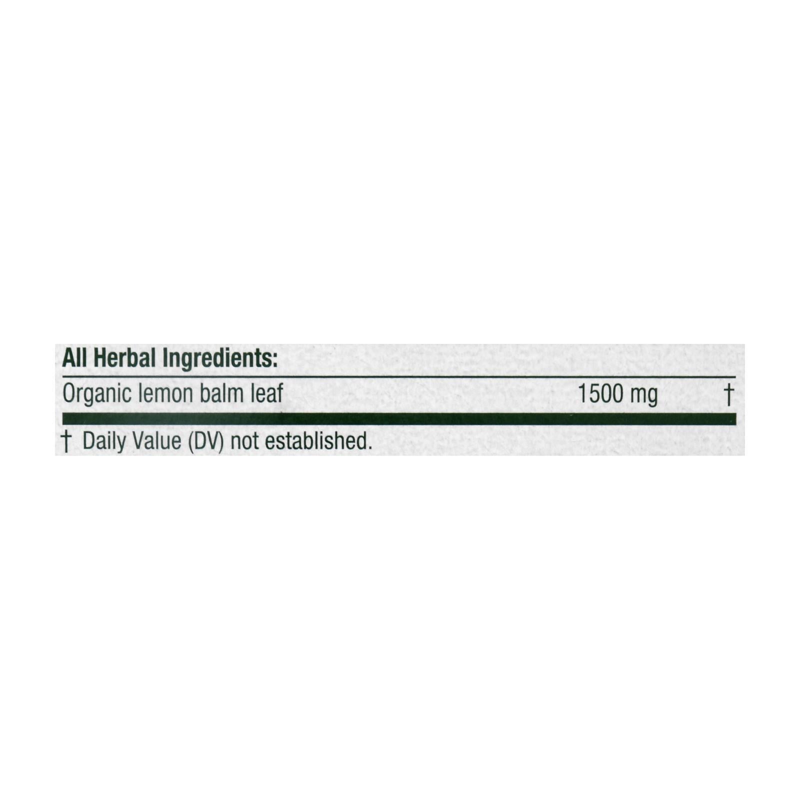 Organic Lemon Balm Herbal Tea - 6 Packs of 16 Bags