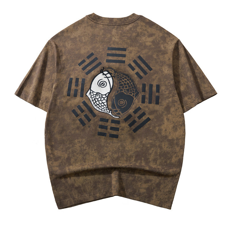 Koi Top Chinese Trendy Embroidered Short Sleeve