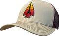 FAST BACK KHAKI / BURGUNDY ARROWHEAD CAP
