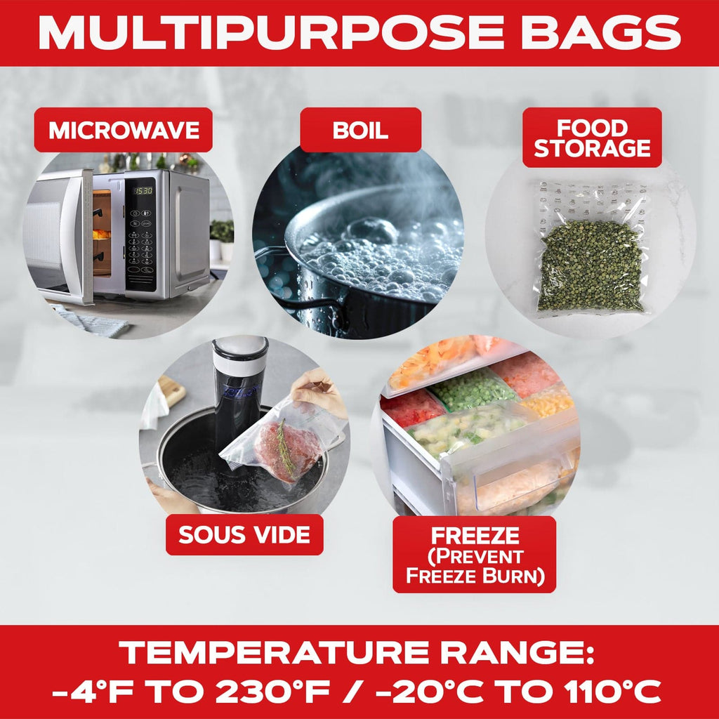 Vacuum Sealer Roll ( 11-inch)- Textured on Both Sides, 7.5 Mil Thickness