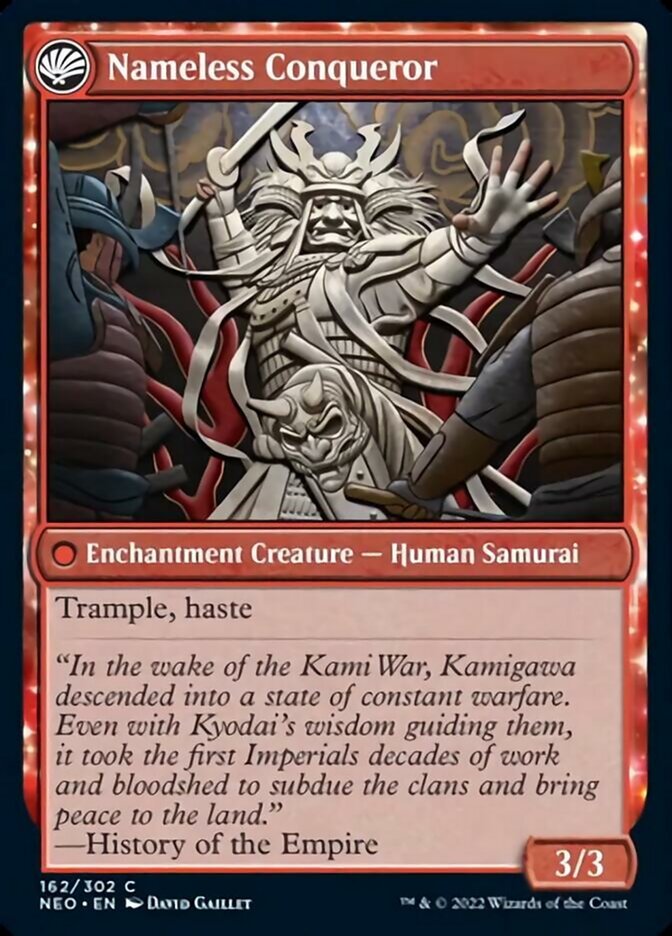The Shattered States Era // Nameless Conqueror (NEO-162) - Kamigawa: Neon Dynasty: (fandfc, enchantment)