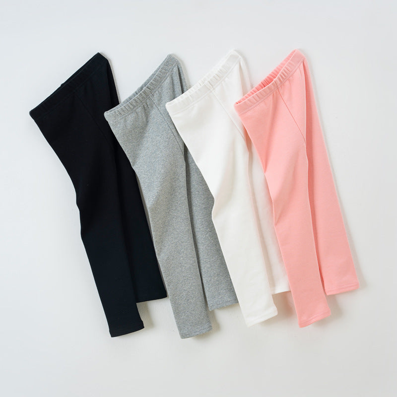 Basic Cotton-spandex Girls Leggings