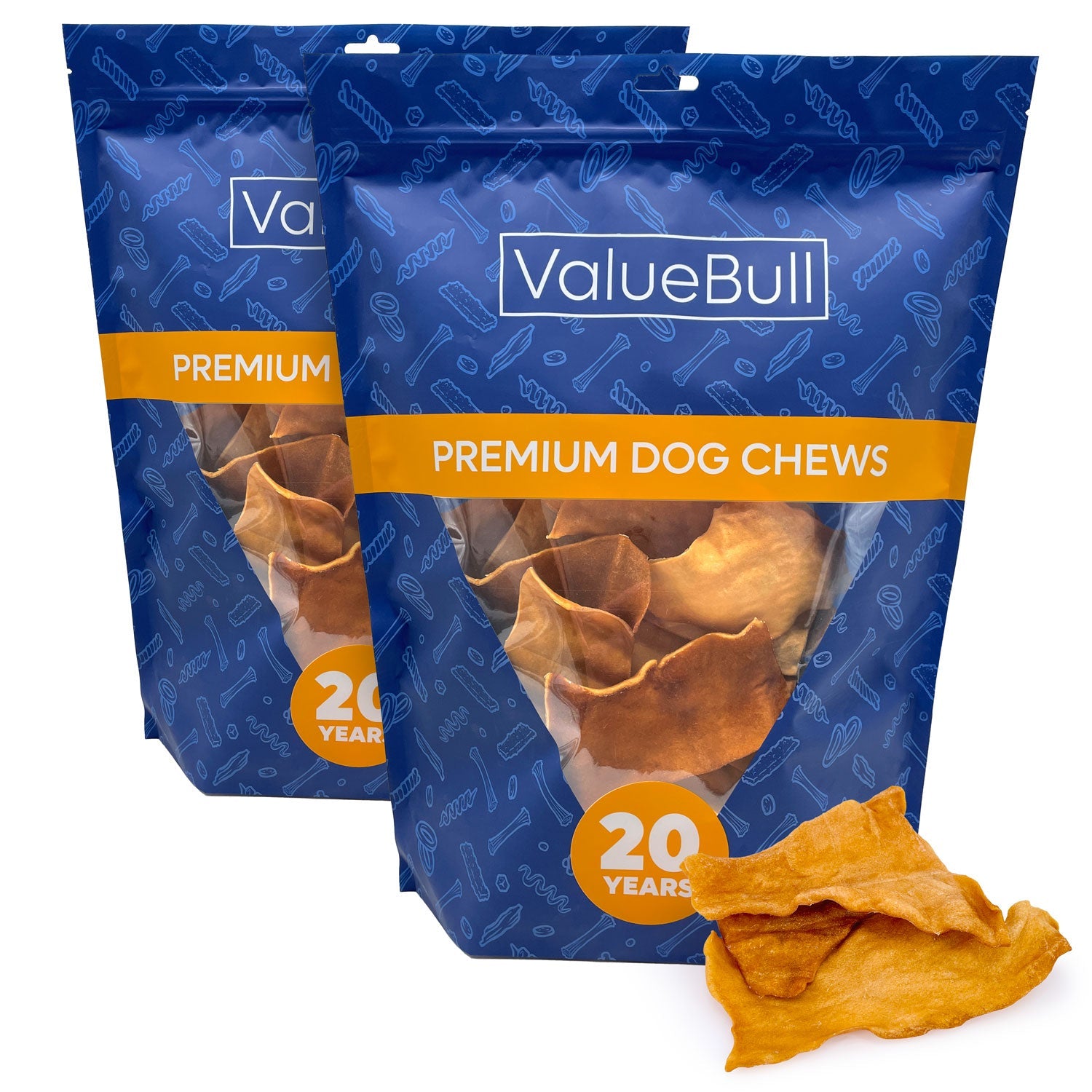 ValueBull USA Collagen Chips Dog Chews, Natural Long-Lasting Chicken Infused Dog Treats, 100 Count