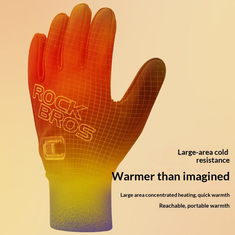Charging Heating Warming Touchscreen-compatible Cycling Gloves
