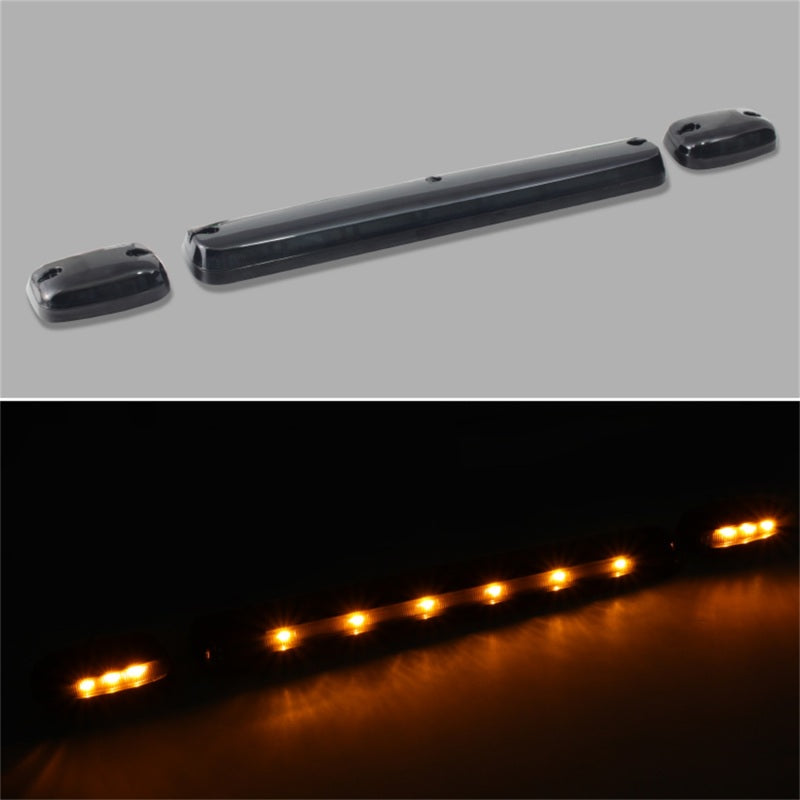 SPYDER Xtune Chevy Silverado 07-13 Amber LED Cab Roof Lights Smoke ACC-LED-CS07-CR-SM 9924613