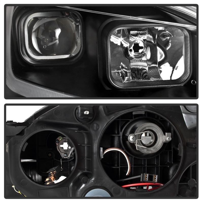 SPYDER xTune 13-15 Nissan Sentra DRL LED Light Bar Halogen Projector Headlights - Black (PRO-JH-NS13-LB-BK) 9042966