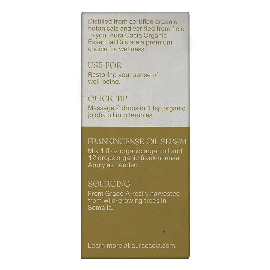 Aura Cacia Organic Frankincense Essential Oil, 0.25 fl oz