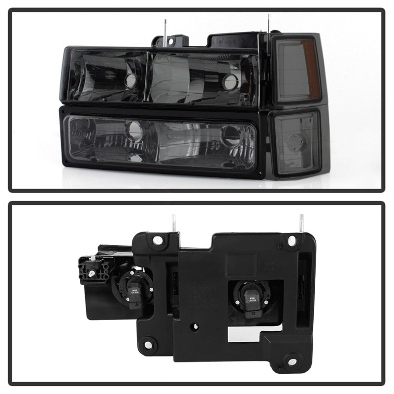 SPYDER Xtune Chevy Suburban 94-98 Headlights w/ Corner & Parking Lights 8pcs Smoked HD-JH-CCK88-AM-SM-SET 5072238