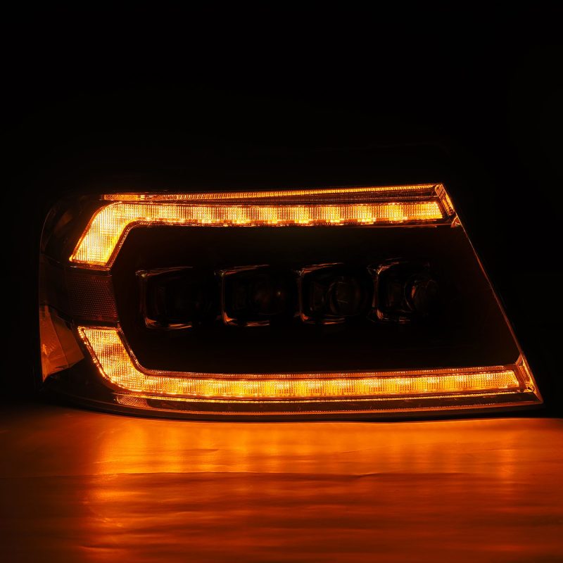 AlphaRex 04-08 Ford F-150 (No 2004 Heritage) NOVA-Series LED Proj HL Alpha-Blk w/Actv Lgt / Seq. Sig 880128 *Discontinued