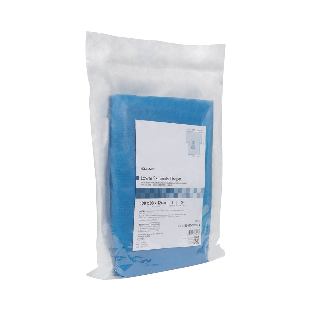 McKesson Sterile Lower Extremity Drape, 108 x 80 x 124 Inch 183-I80-09158G-S