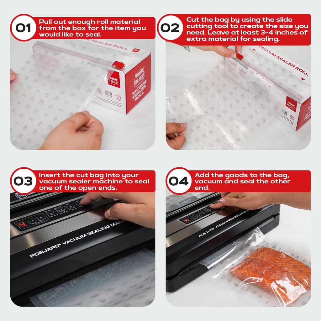 Vacuum Sealer Roll ( 11-inch)- Textured on Both Sides, 7.5 Mil Thickness