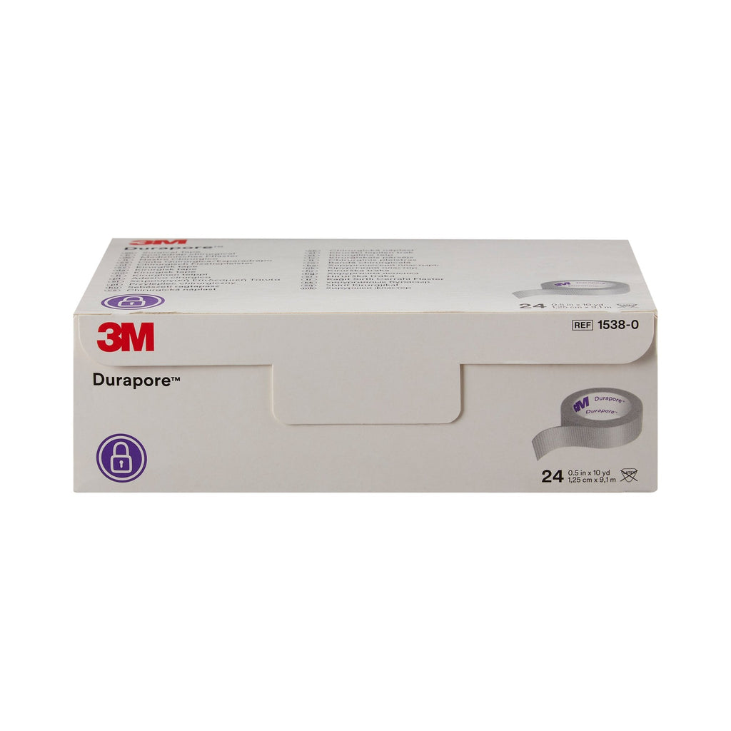 3M™ Durapore™ Silk-Like Cloth Medical Tape, 1/2 Inch x 10 Yard, White 1538-0