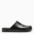 Ferragamo Black Leather Sabot